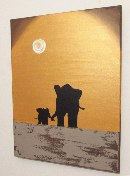 paintings of elephants for sale Hand to hold onto ,in acrylic large canvas