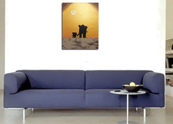 elephant canvas Hand to hold onto ,in acrylic large canvas