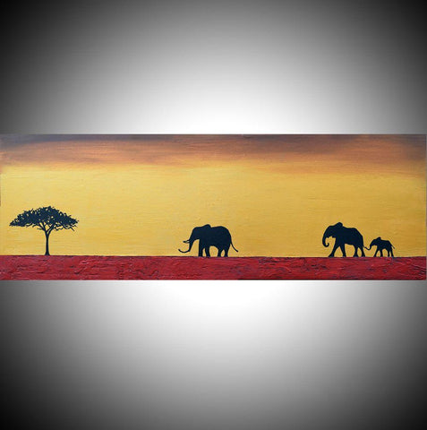paintings of elephants for sale "Elephants of the Sudan" animal wall art