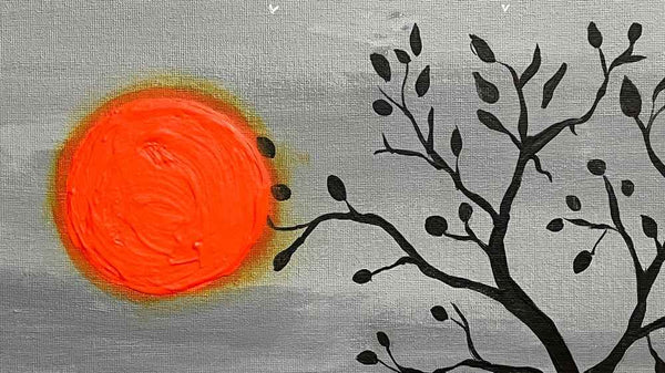 orange sun elephant art