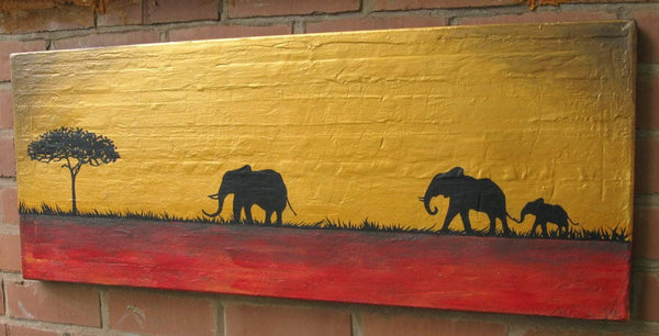 elephant wall art of the Sudan angle photo