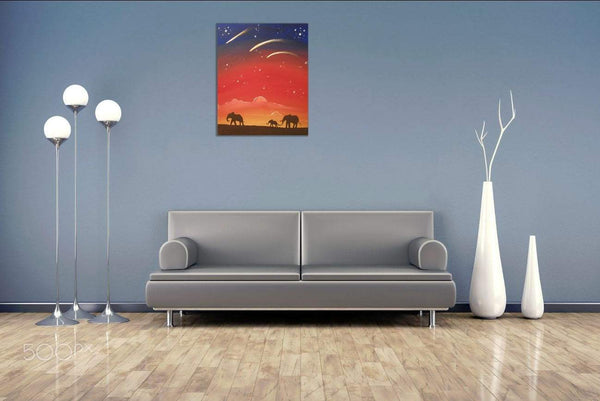 Elephants of the Sudan abstract elephant art