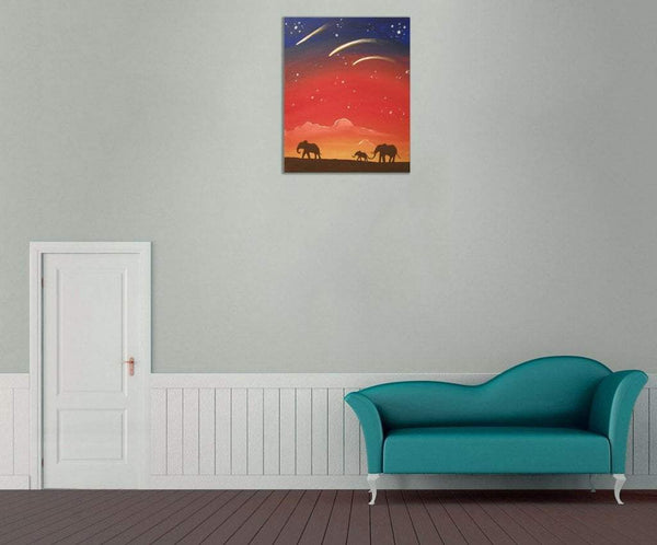 Elephants of the Sudan abstract whimsical paintings