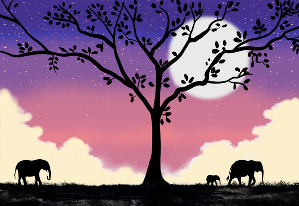 pink elephant wall artwhimsical painting