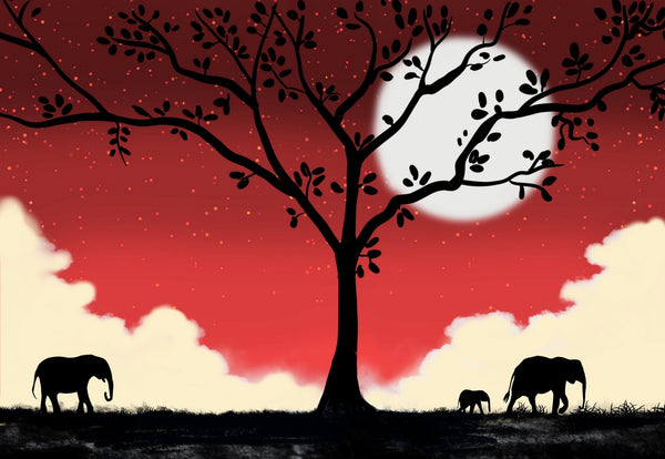 elephant wall art print
