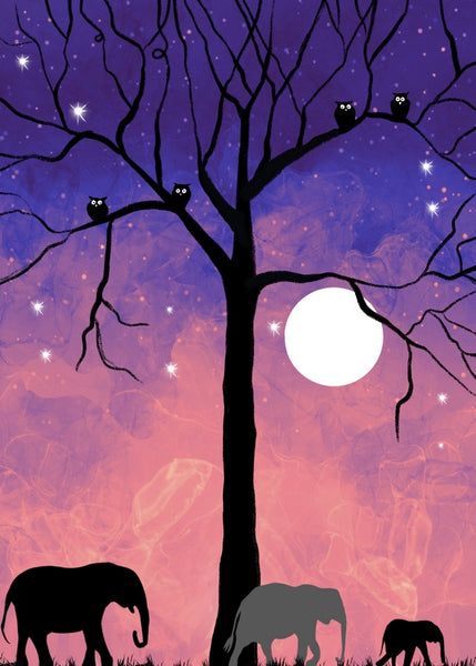 cute owl art elephant wall art prints