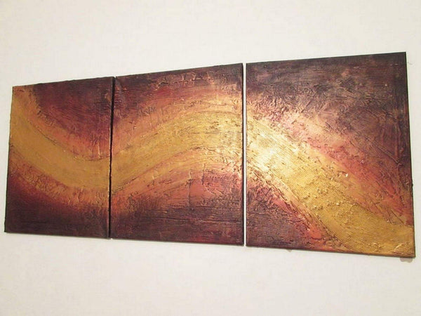 gold abstract painting " River of Gold " 3 sizes