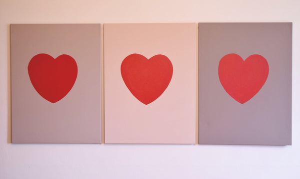 love heart paintings 48 x 20 "