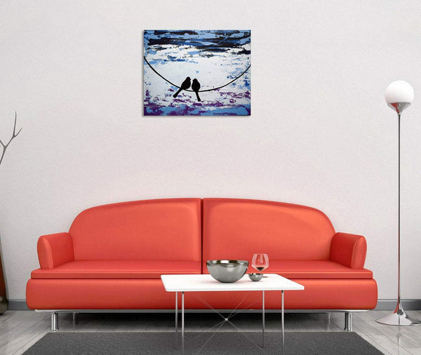 birds on a wire painting forever together bird art pictures