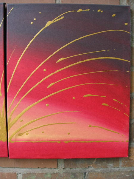 gold abstract painting oversized metal wall art 48 x 20"