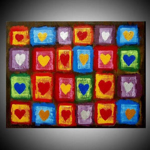 love heart paintings "Heart Anthology" original abstract art uk