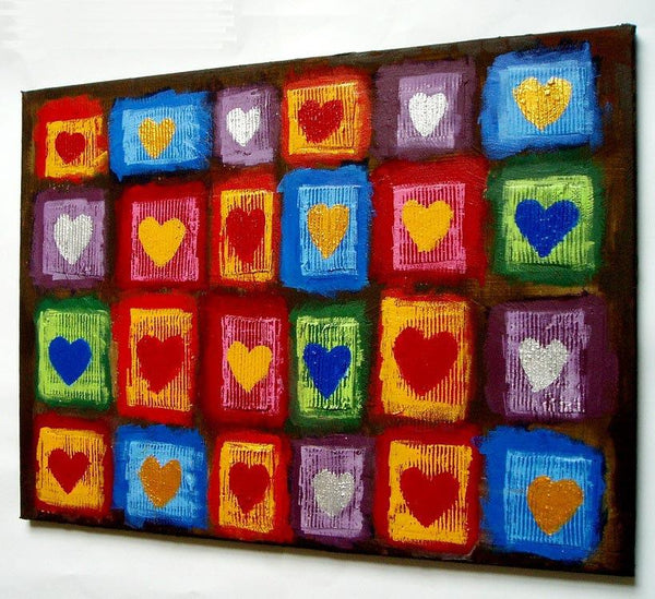love heart paintings "Heart Anthology" original abstract art uk