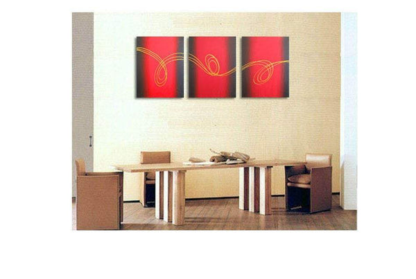 3 piece painting "Gold Strands" contemporary 3 big sizes