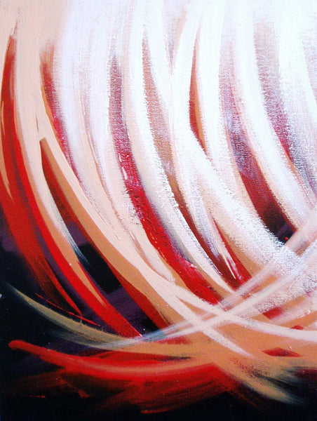 large triptych art for sale in acrylic "Crimson Tide" 3 panel