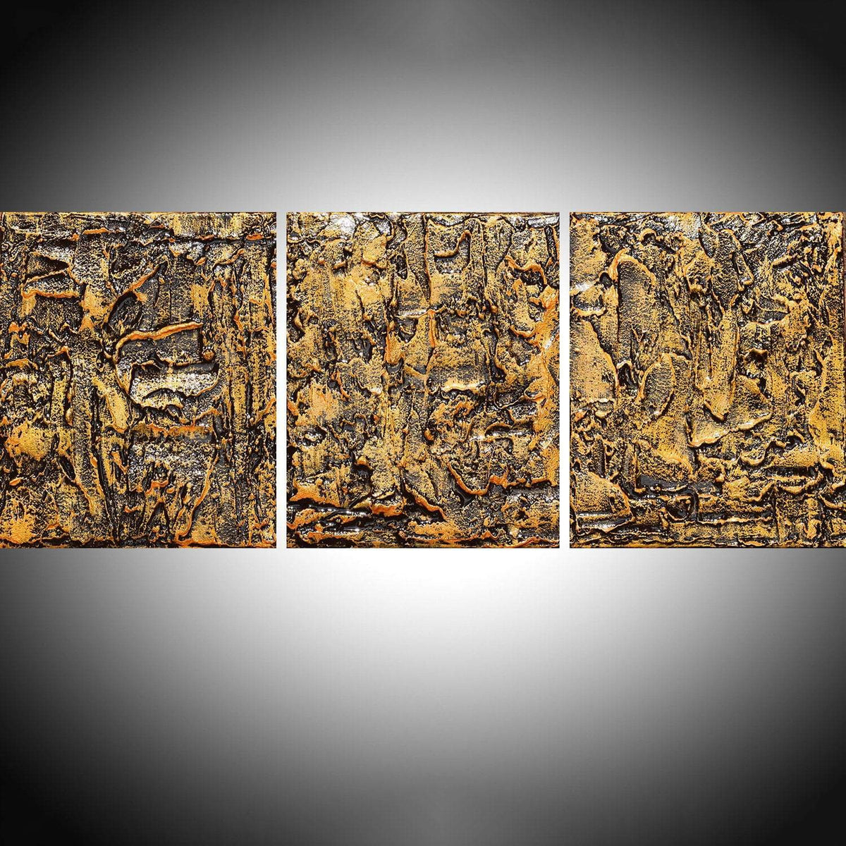 Abstract multi panel split painting triptych extra large wall art canvas original gallery set abstract popular 3 piece on yellow 48 x 20