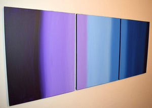 purple abstract painting Purple canvas triptych wall art