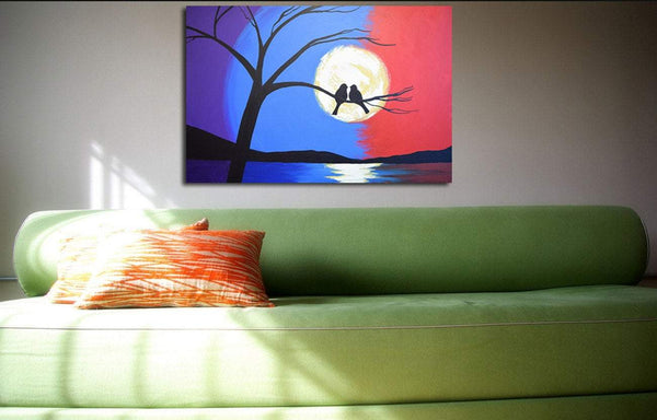 love birds wall art night bird art pictures