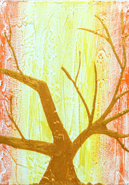 forest painting canvas large canvas wall art, in triptych style  clouse up
