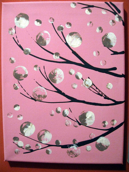 cherry blossom tree painting Seasons II tree painting on wall canvas