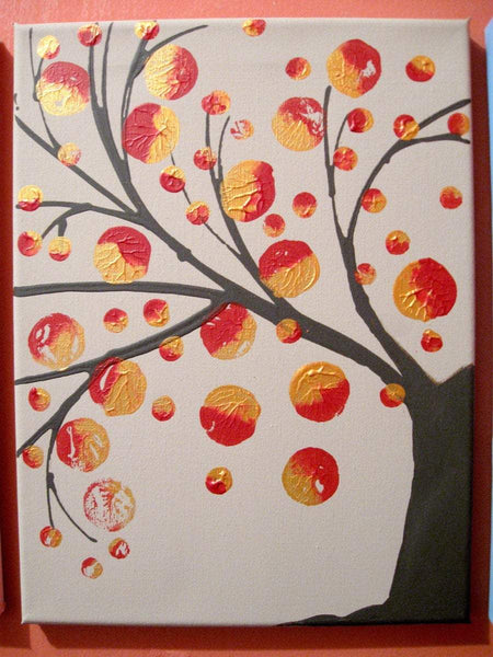 cherry blossom tree painting Seasons II tree painting on wall canvas