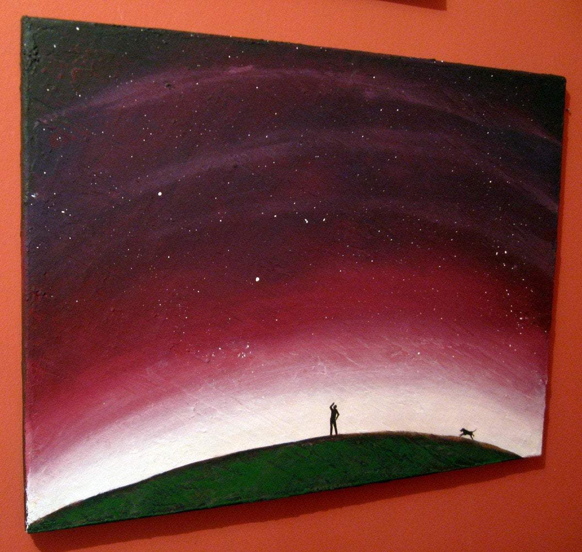 Landscape Canvas Paintings, Starry Night Sky Painting, Landscape