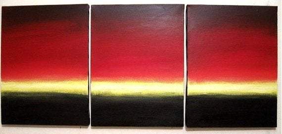 3 piece painting Sunset Dream canvas triptych  