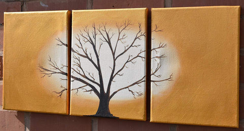 abstract tree painting acrylic Tree of gold painting