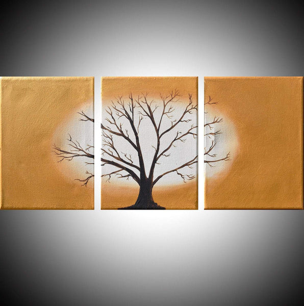 abstract tree painting acrylic Tree of gold painting