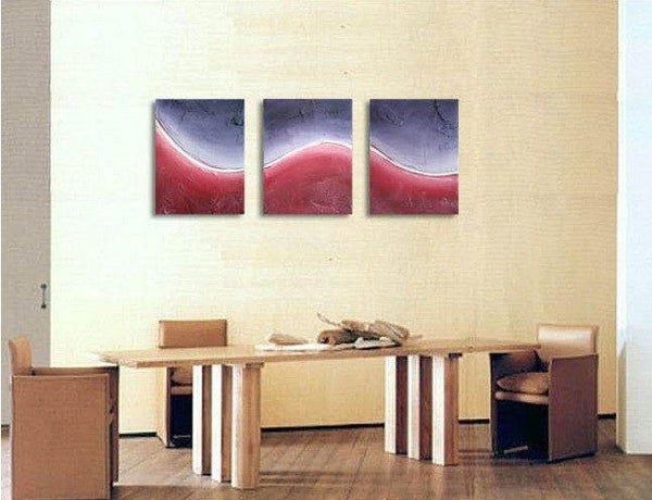 large triptych wall art acrylic " aurora borealis " 3 piece canvas paintings