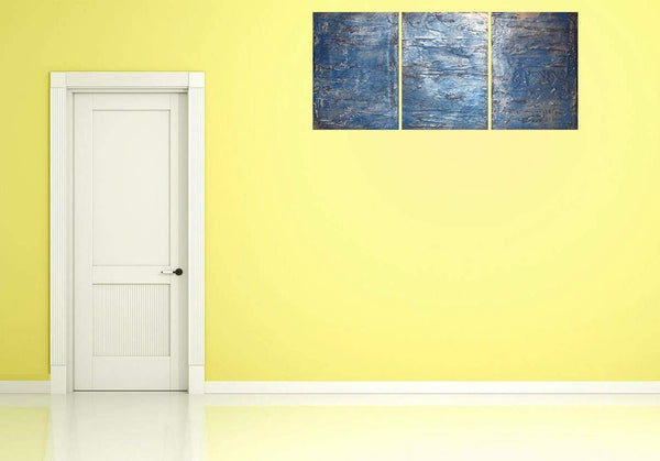 large triptych art Silver Triptych 2 metal wall art