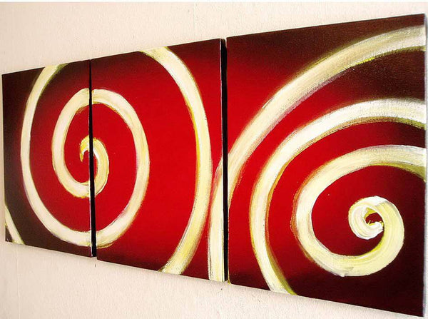 triptych canvas paintings for sale " Bullseye " beautiful and elegant artwork