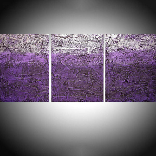 silver paintings  " Tones of Purple "  3 big sizes