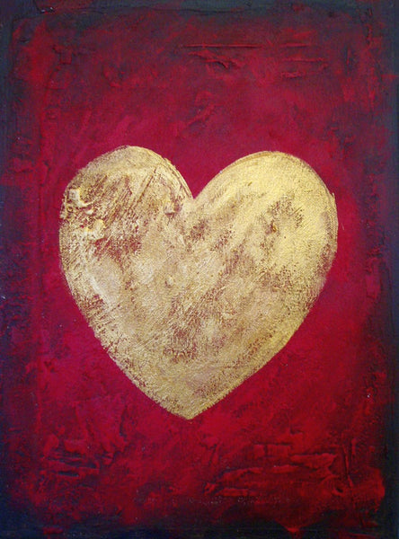 love heart paintings "three of hearts" large wall art