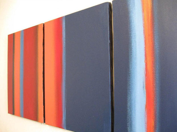 canvas triptych painting for sale in " Colour Flats " angle photo