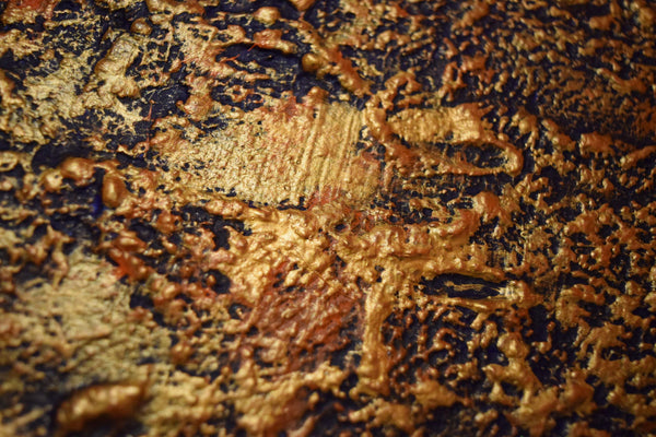 contemporary triptych art    " Inquisitive Gold "  3 big sizes in acrylic