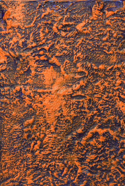 orange abstract painting triptych paintings on canvas  " orange Peel "  blue and orange painting close up