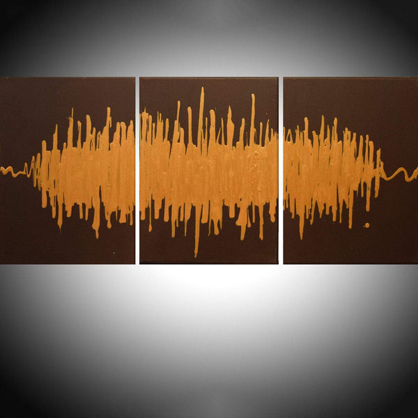 canvas triptych wall art - Golden Symphony - multi panel wall art