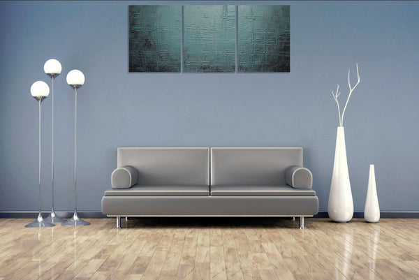 turquoise abstract painting