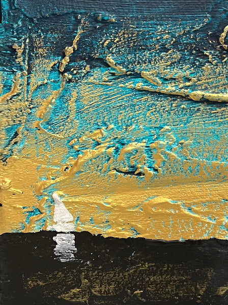 turquoise abstract painting ocean close up