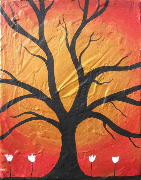 molten metal wall art Wildwood gold painting 4 sizes