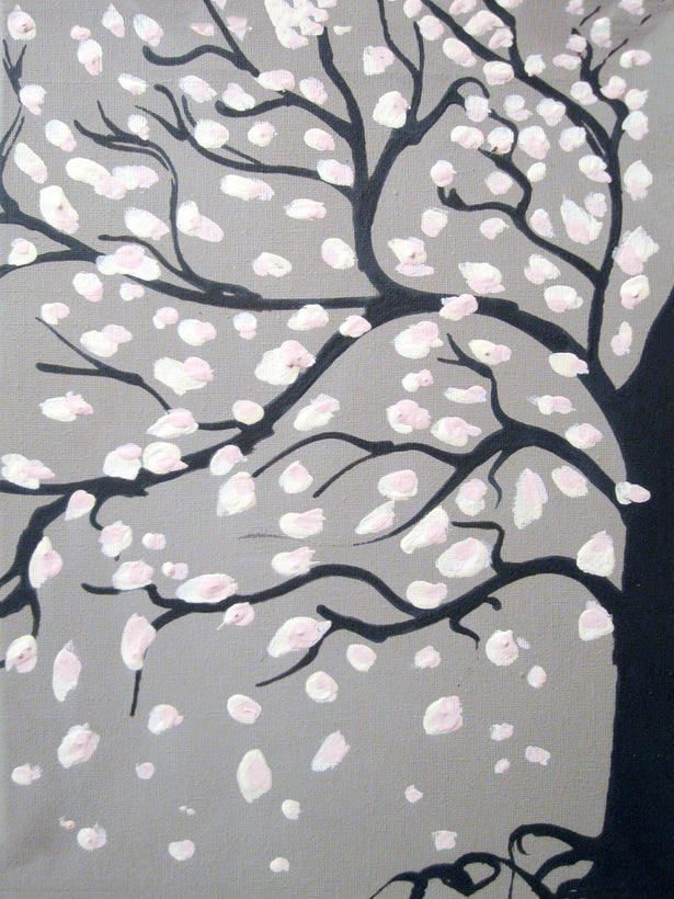 cherry blossom tree painting