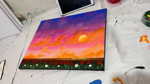 Golden Hour Colourful landscape painting