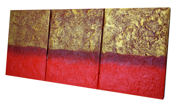 Red orange Infusion canvas triptych