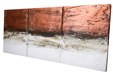 canvas triptych " copper Intuition "