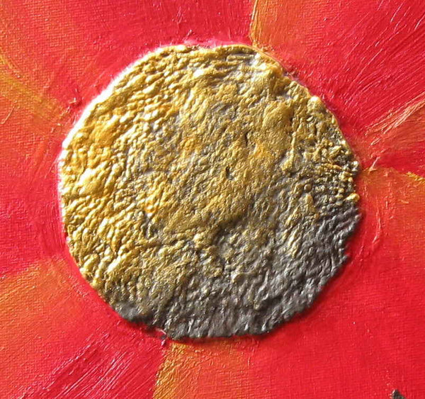 poppy painting in mixed media