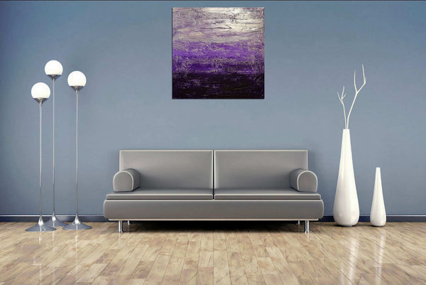 purple painting on wall