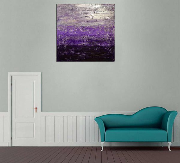 big wall hanging purple artwork