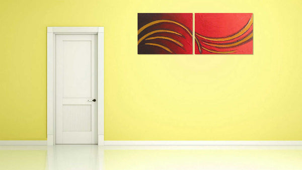 buy original artwork impasto art on yellow wall 