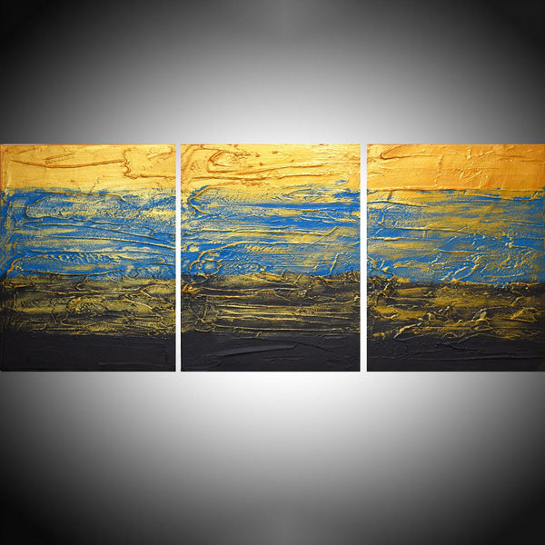 buy original artwork blue triptych