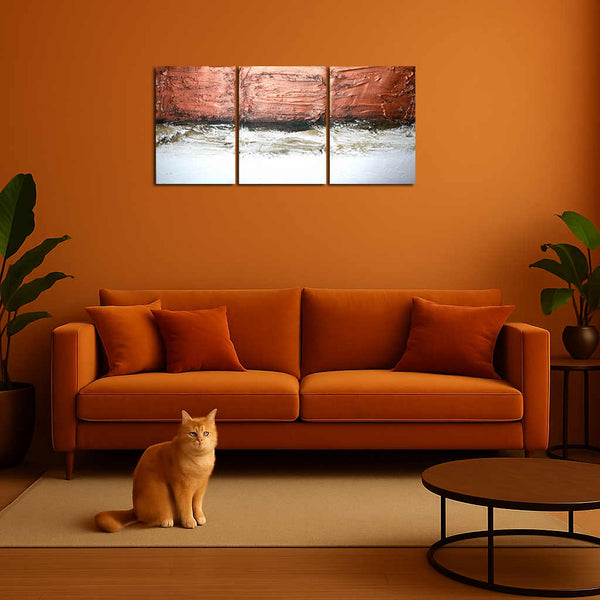 copper art orange wall